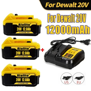 Для Dewalt DCB200 Сменный аккумулятор 20V 12000mAh Совместим с инструментами для Dewalt 20V 18 v и 20 Vot для Dewalt