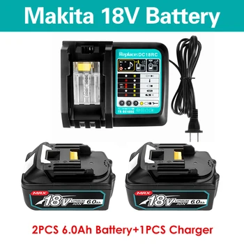 Новый BL1860 18650 Перезаряжаемый Аккумулятор 18V 6.0Ah Литий-ионный для Makita 18v Battery BL1840 BL1850 BL1830 BL1860B LXT Электроинструмент