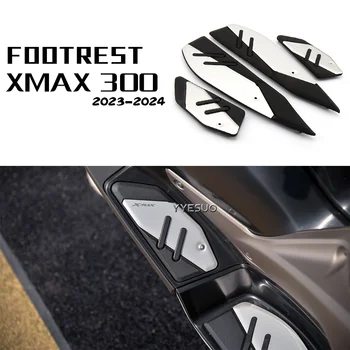 Подставка для Ног Мотоцикла Yamaha XMAX 300 Подножки Для Ног Пластина Модифицированная Противоскользящие Подножки Алюминиевая Резина XMAX300 X-MAX 2023 2024