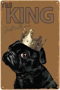 Собака с металлическим логотипом в короне, Ностальгический Винтажный плакат, украшение стен, Наружная И Домашняя Кухня, Ванная Комната, Железная Роспись